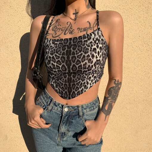 Leopard Printed Backless Sexy Camis Top  9