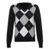 Y2K Vintage Knit Casual Argyle Plaid Sweater 5