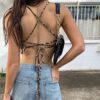 Leopard Printed Backless Sexy Camis Top  3