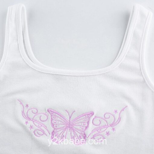 Embroidery Butterfly Summer Y2K Tank Top 4