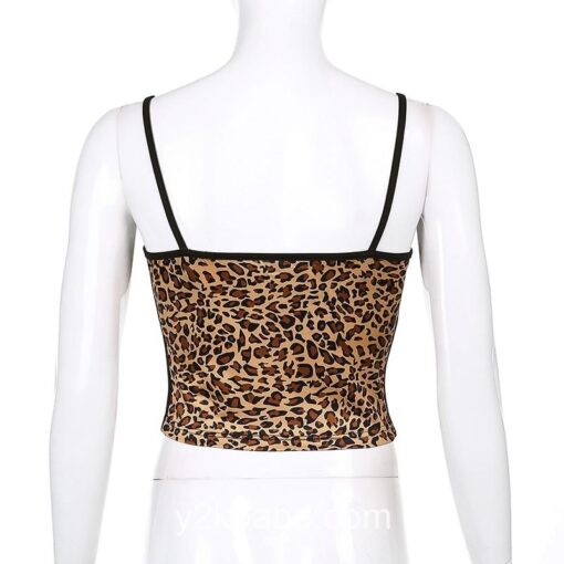 Cheetah Pattern Y2K Camisole Crop Top 4