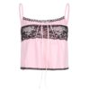 Lace Y2K Aesthetic 90s Frill Ruffles Cami Crop Top  5