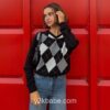 Y2K Vintage Knit Casual Argyle Plaid Sweater 7