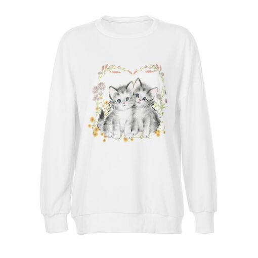 Cute Cat Y2k Oversized Sweatshirt 3