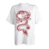 Chinese Style Dragon Printed Oversized Y2K Tshirt  6