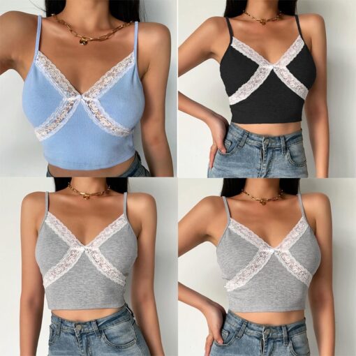 Lace Sexy Summer Y2k Crop Top (Many Colors) 15