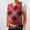 HEYounGIRL V Neck Vintage Argyle Sweater Vest Women Y2K Black Sleeveless Plaid Knitted Crop Sweaters Casual Autumn Preppy Style 3