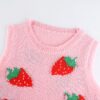 Pink Sweat Cute Strawberry Y2K Tank Knitted Crop Top  5