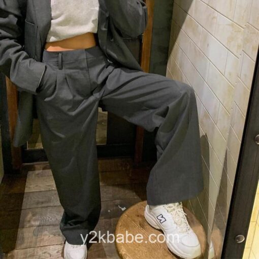 Y2k High Street Straight Suit Pant  1