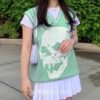Y2k Skull Print Sleeveless Preppy Style Knitted Sweater (Many Colors) 12