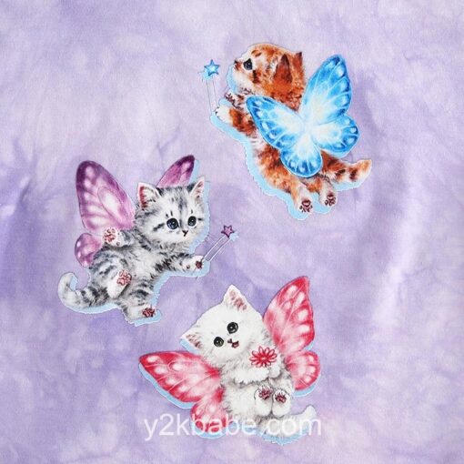 Y2k Summer Casual Cute Cat Print Crop Top  3
