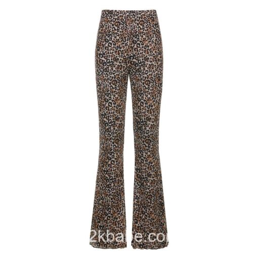 Y2k Skinny Long Leopard Print Pant 6