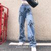 Y2k Streetwear Butterfly Printed Straight Jean 10