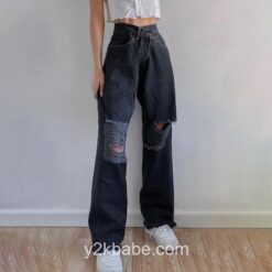 Y2k Baggy Boyfriend Ripped Distressed Jeans 1
