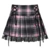 Y2k Harajuku Gothic Checkered Plaid Skirt  5