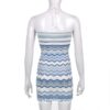 Y2k Wave Striped Pattern Knitted Dress 5