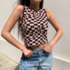 Plaid Y2K Knitted Tank Top 12