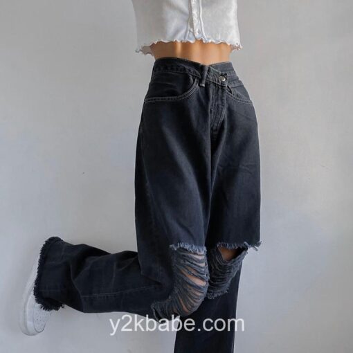 Y2k Baggy Boyfriend Ripped Distressed Jeans 5