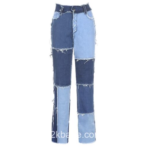 Y2K High Waisted Patchwork Jean 5
