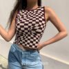 Plaid Y2K Knitted Tank Top 11