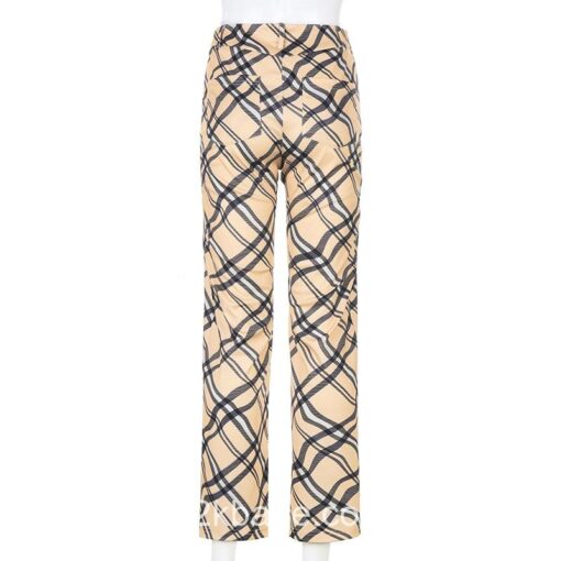 Y2k Checkered Print High Waist Streetwear Pant 5