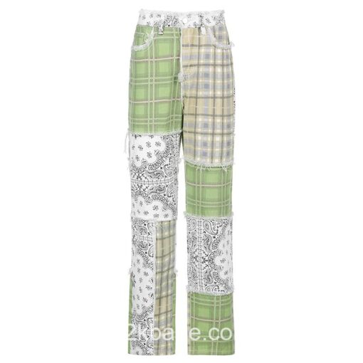 Patchwork Checkered Frill Y2k Pant 5