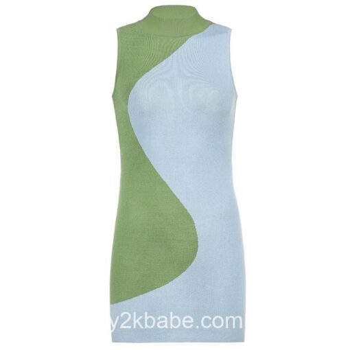 Y2k Casual Sleeveless Vintage Knitted Dress 5