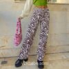 Y2k Zebra Print Casual High Waist Streetwear Pant  10