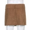 Y2k Vintage Corduroy High Waisted Mini Elegant Skirt  5
