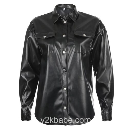 Pu Faux Leather Harajuku Y2k Jacket 5