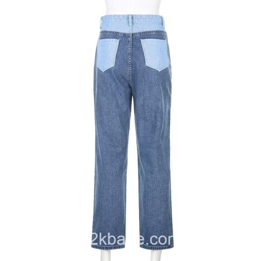 Y2K Patchwork Casual Straight Long Jean (Many Colors) 5