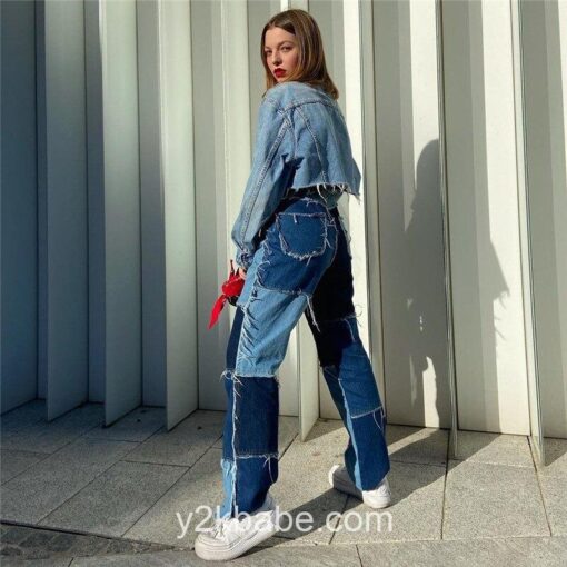 Y2K High Waisted Patchwork Jean 1