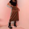 Y2k Elegant Vintage High Waist Satin Midi Skirt 2